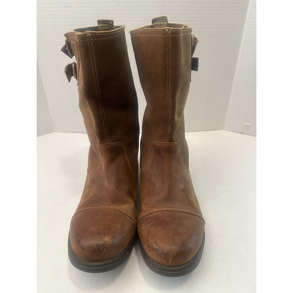 Sorel Major Pull On Boot In Brown Leather And Oil Suede Women's Size 9.5